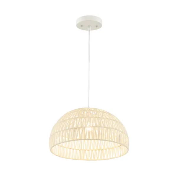 Height-Adjustable Farmhouse Rattan Pendant Lights With Adjustable Hanging Rope view 4