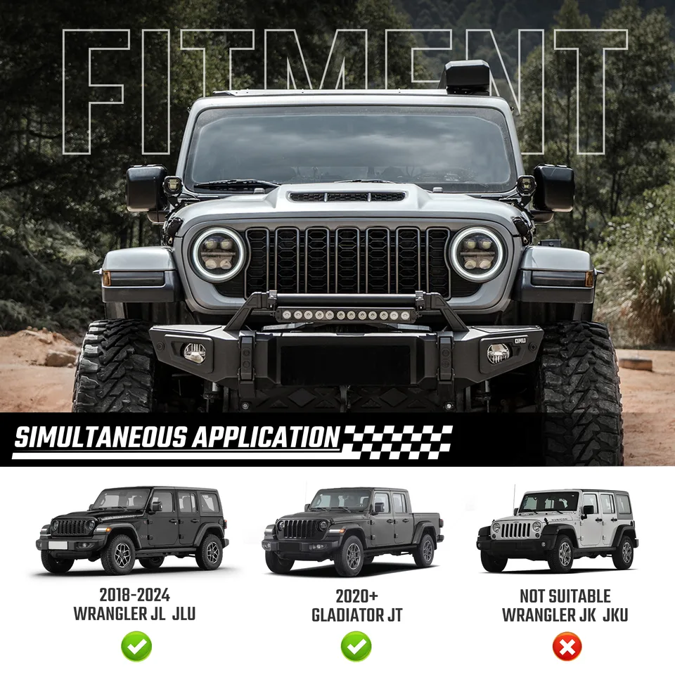 Front Bumper For Wrangler JL& Gladiator JT view 4