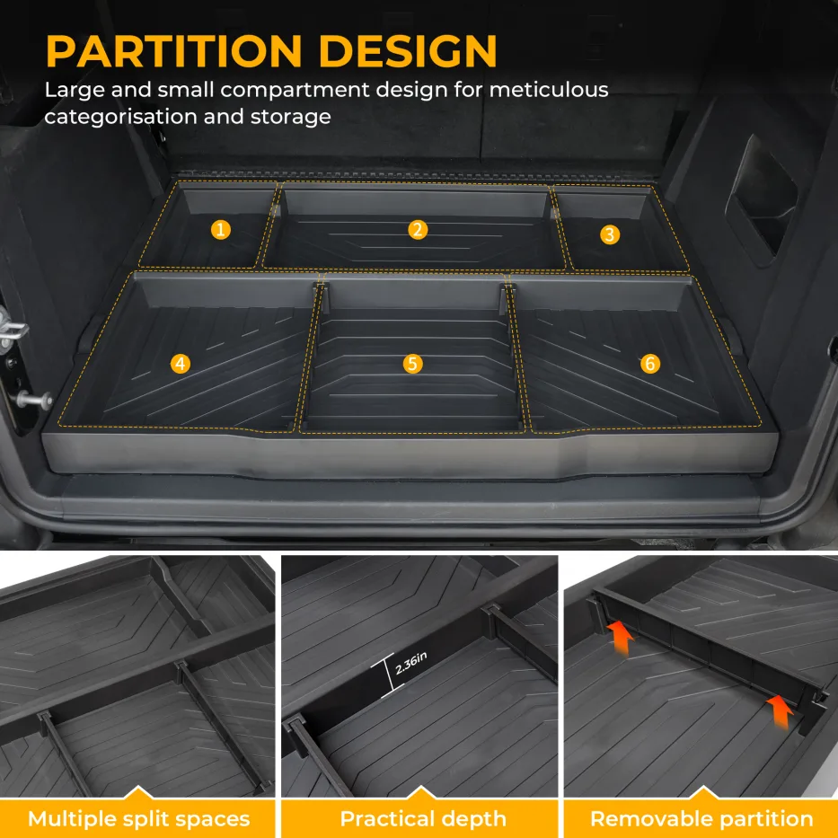 Hidden Storage Box Trunk Organizer For Ford Bronco 4 DOORS view 2
