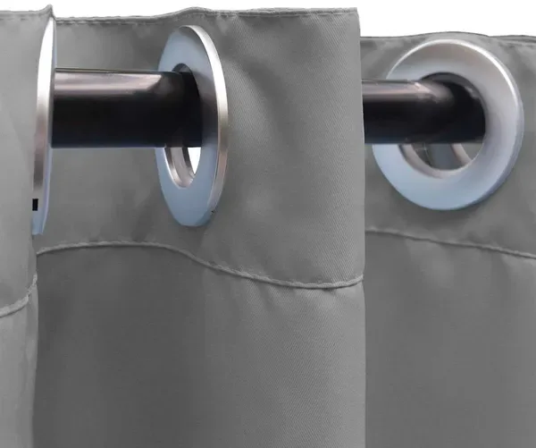 Gray Smooth 50 In. W X 108 In. L Other Blackout Outdoor Light Filtering Curtain (Single Panel), Silencer Clip view 3