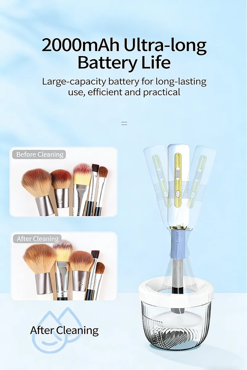 Electric Makeup Brush Scrubber,Multi Functional Automatic Cleaner,Quick Wash Quick Dry Makeup Brush Cleaner view 4