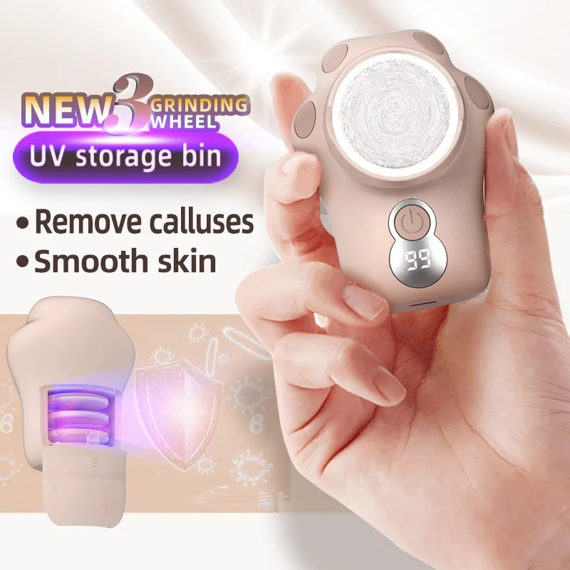 Electric Pedicure Foot Grinding Dead Skin Remover Automatic,Callus Remover For Feet 3 Adjustable Speed, 3 Grinding Heads, Pedicure Tool For Cracked Heels And Dead Skin view 2