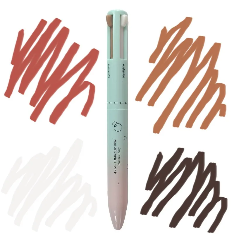 4 In 1 Makeup Pen Multifunctional Makeup Pen With Eyeliner, Lip Liner, Eyebrow Pencil, And Highlighter Portable Travel Easy-To-Apply Makeup Pencil view 2