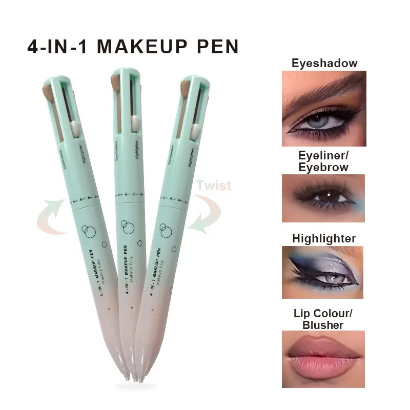 4 In 1 Makeup Pen Multifunctional Makeup Pen With Eyeliner, Lip Liner, Eyebrow Pencil, And Highlighter Portable Travel Easy-To-Apply Makeup Pencil view 4