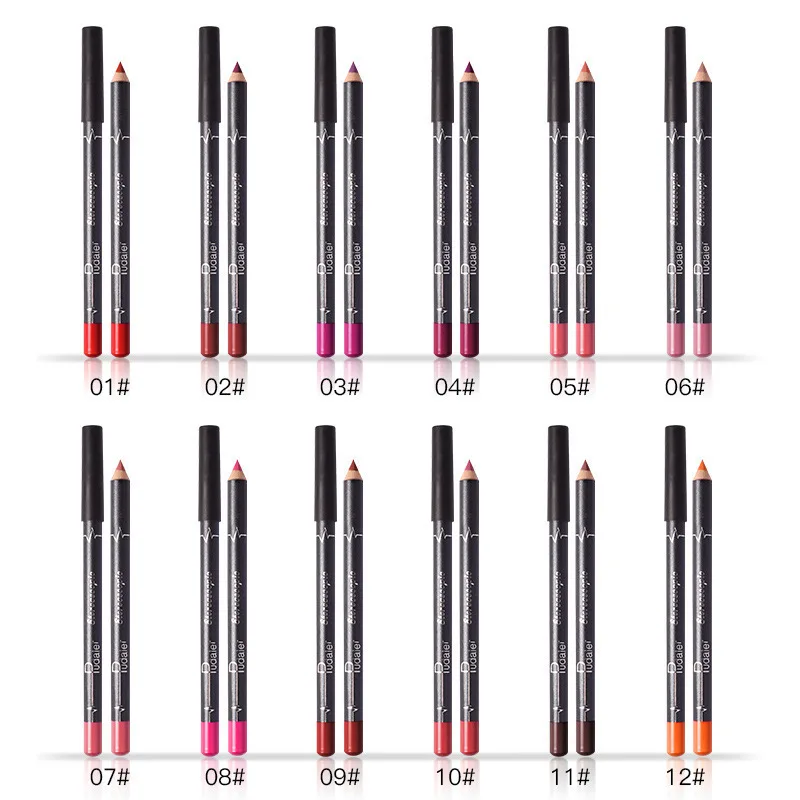12 Color Lip Liner Pencil Set, High Pigmented Natural Lip Makeup Vegan Soft Pencils Longwear  Ultra Fine Lip Liners view 2