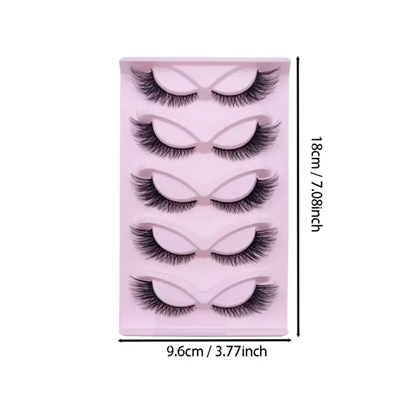 5 Pairs False Lashes Eyelashes Extension Cluster, Faux Mink Fluffy Long Full Look Eye Bottom,  Dramatic Cosmetic Makeup view 4