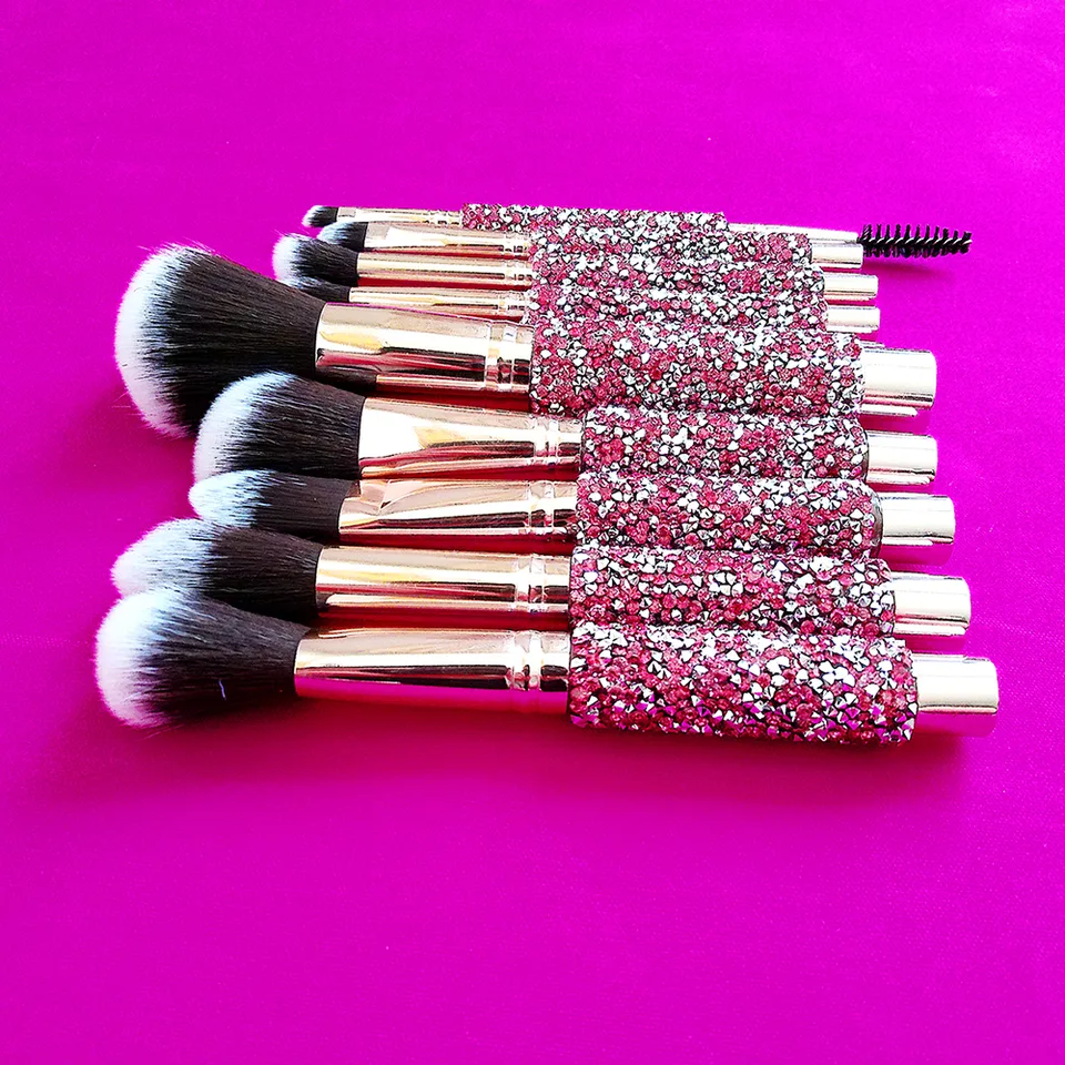 10 In 1  Diamond Inlaid Handmade Custom Makeup Brush view 3