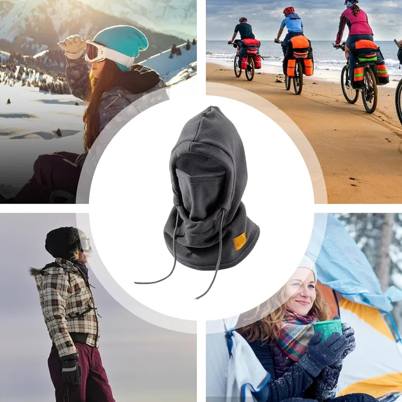 Cycling Beanie Hat, Winter Face Hood,Windproof Warm Polar Fleece Headwear, Cold Weather Gear For Snowboarding, Mountain Climbing, Motorcycle view 4