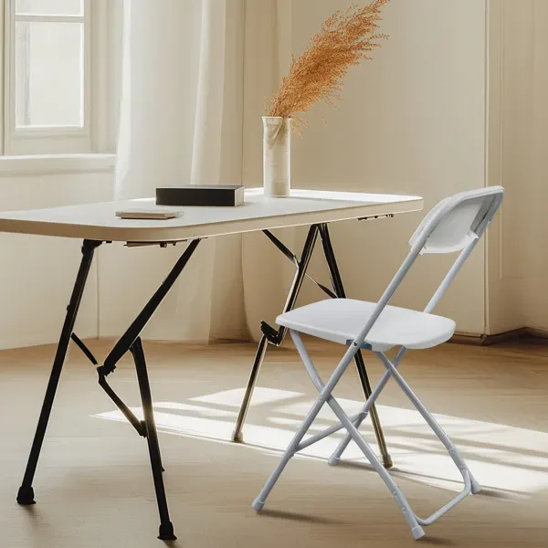 [Replace D0102HGSL87] 10pcs Injection Molding Classic Garden Plastic Folding Chair White