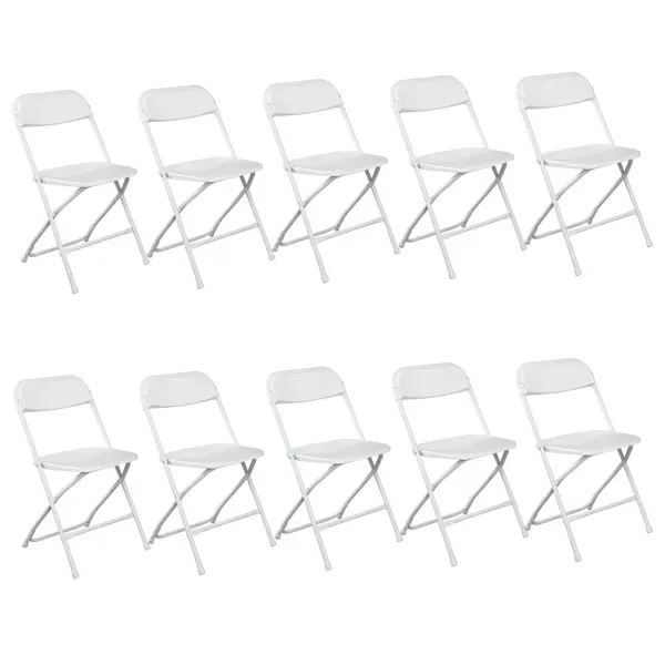 [Replace D0102HGSL87] 10pcs Injection Molding Classic Garden Plastic Folding Chair White view 4