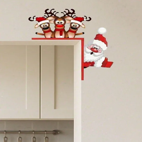 CIFbuy Waterproof Reindeer Christmas Door Decor Outdoor Indoor Holiday Home Decoration(Tik Tok, Temu Pick-up Service) view 3