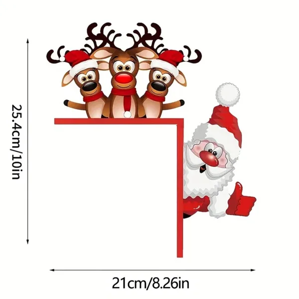 CIFbuy Waterproof Reindeer Christmas Door Decor Outdoor Indoor Holiday Home Decoration(Tik Tok, Temu Pick-up Service) view 4