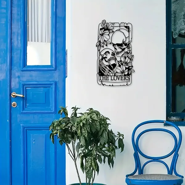 CIFbuy Gothic Aluminum Skeleton Lovers Tarot Wall Art Dark Themed Home Decor Holiday Gift(Tik Tok, Temu Pick-up Service) view 4
