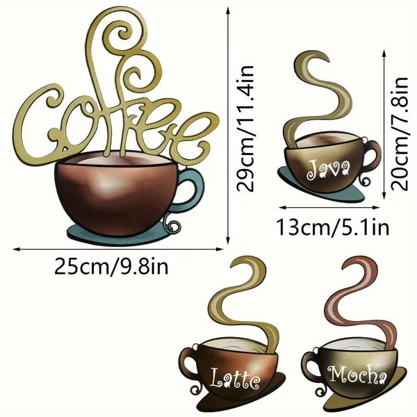 CIFbuy Metal Coffee Cup Wall Decor Retro Kitchen Coffee Bar Decorations (Tik Tok, Temu Pick-up Service) view 2