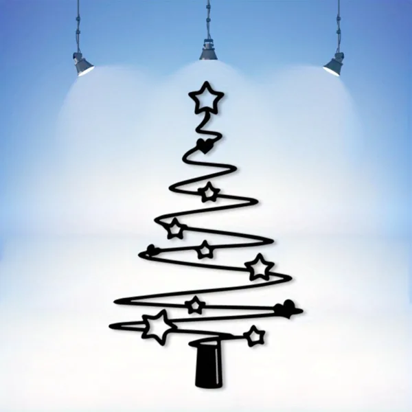 CIFbuy Minimalist Metal Christmas Tree Decoration Holiday Wall Art Aluminum Gift (TikTok, Temu Pick-up Service)