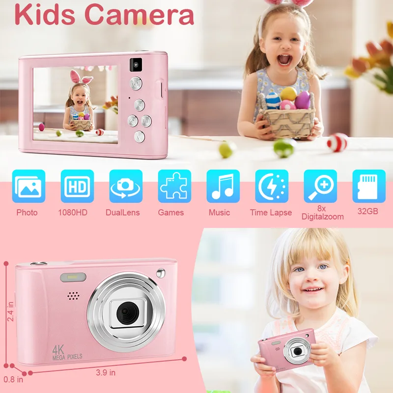 Kids Digital Camera Birthday Gifts With 32GB SD C view 2