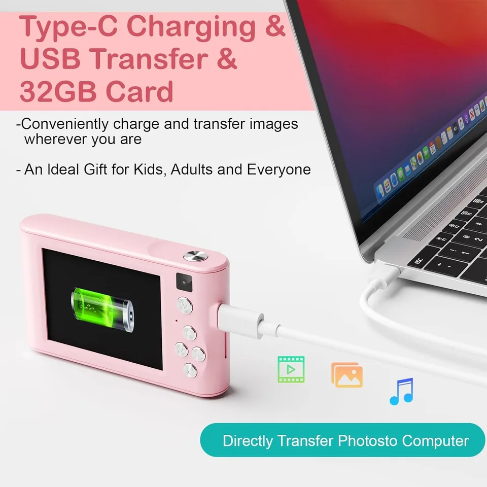 Kids Digital Camera Birthday Gifts With 32GB SD C view 4