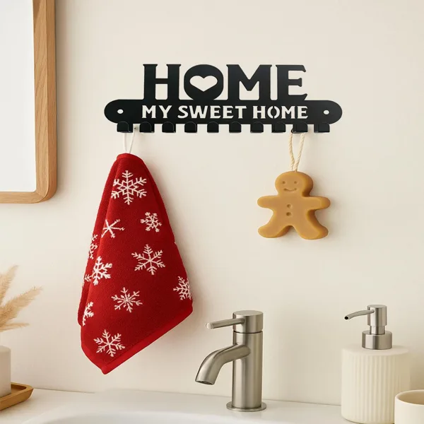 CIFbuy 2-in-1 Halloween Christmas Wall Key Holder With Sturdy Iron Hooks Entryway Organizer Holiday Home Decor(Tik Tok, Temu Pick-up view 3