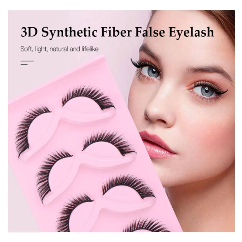 15Pairs Cat Eye Eyelashes 3D Natural False Lashes Fluffy Soft Cross Clear Band Lashes Manga Lashes Wispy Eyelash Makeup view 2