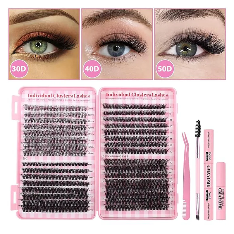 4PCS Hotmelt DIY Self-grafting Large Capacity 640 Single-cluster Thick European And American False Eyelash Book Set view 3