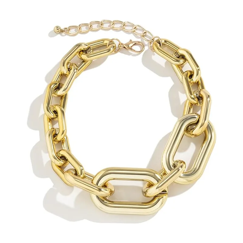 Necklaces For Women, Gold Chain Necklace Chunky,Necklace Link Chain Choker Vintage Heavy Metal Thick Chain view 3