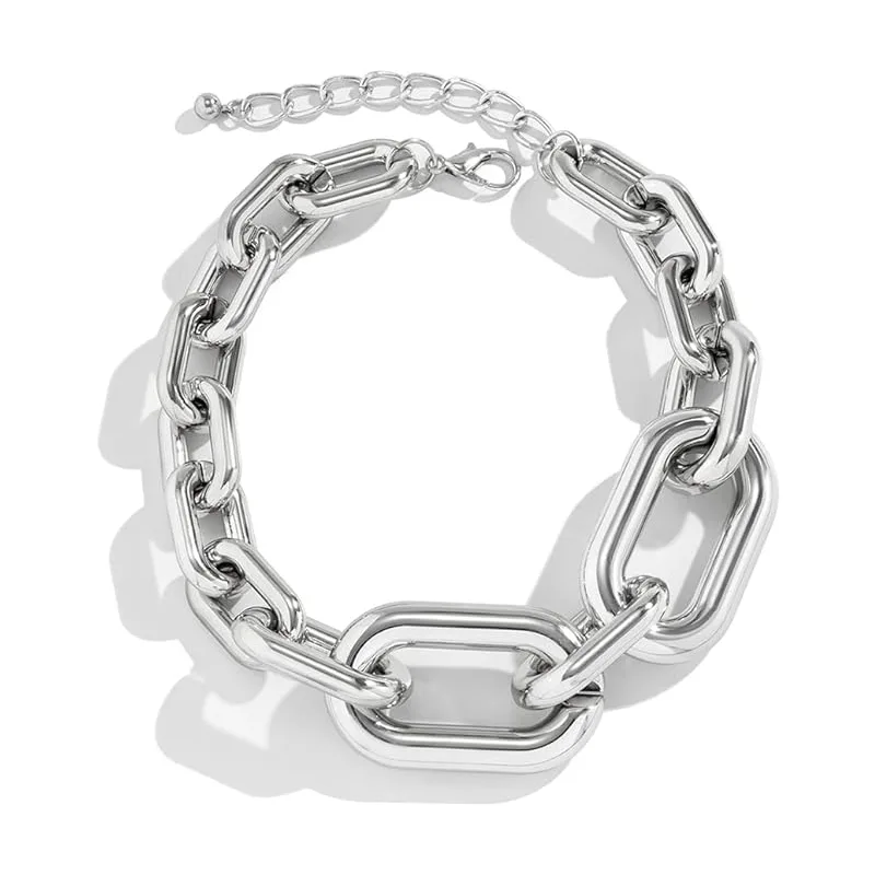 Necklaces For Women, Silver Chain Necklace Chunky,Necklace Link Chain Choker Vintage Heavy Metal Thick Chain