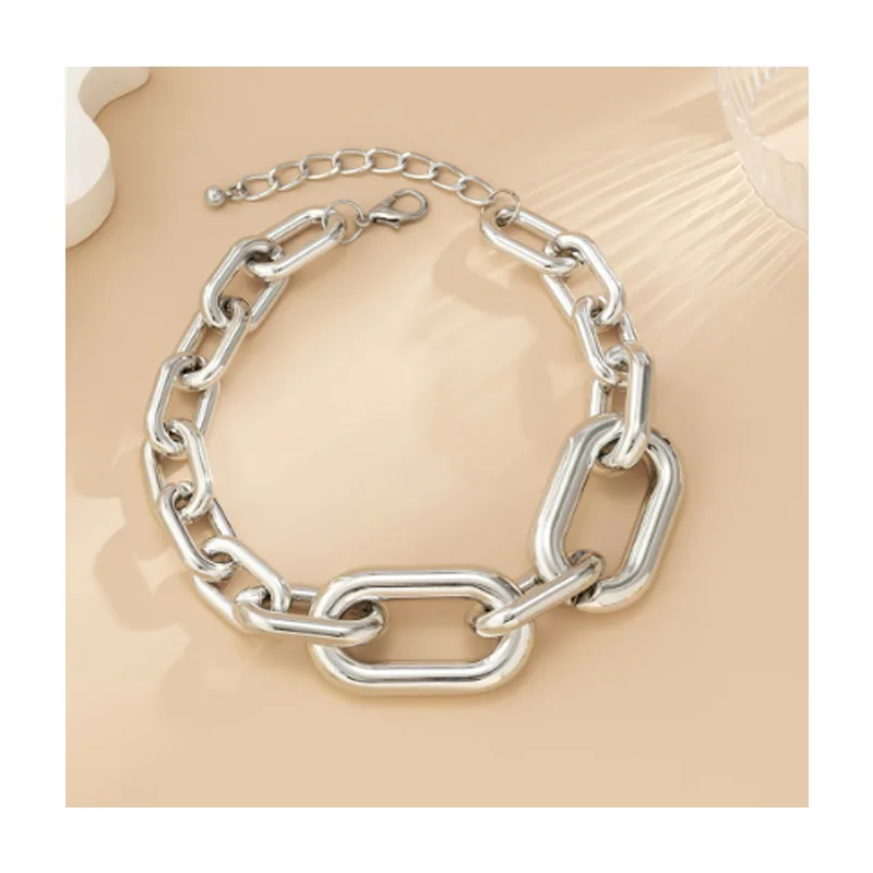 Necklaces For Women, Silver Chain Necklace Chunky,Necklace Link Chain Choker Vintage Heavy Metal Thick Chain view 3