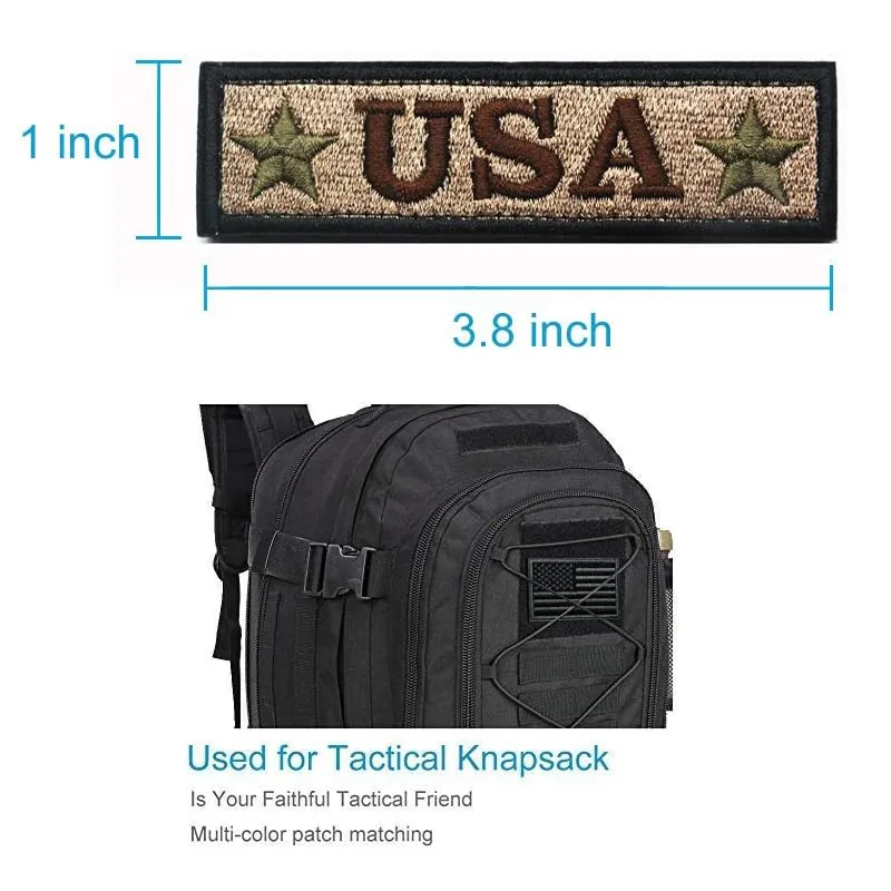 4 Pieces Embroidered USA Tactical Morale Fastener Hook&Loop Patch view 3