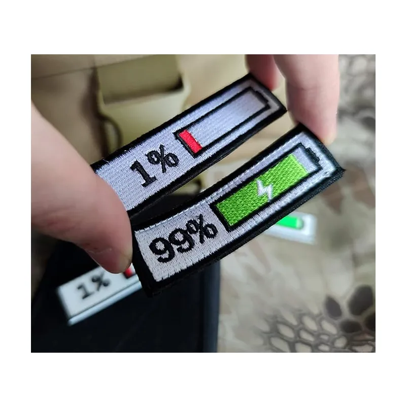 4PCS Percent Full Empty Power Morale Patch,Funny Battery Percentage 99 And 1 view 2