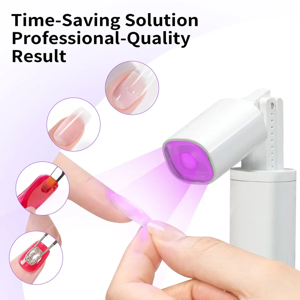 Generic Portable Mini Handheld UV Nail Light Belt Encourage For Gel Nail Lamp With Foldable Stand Mini Nail Light Portable Led Nail Lamp view 3