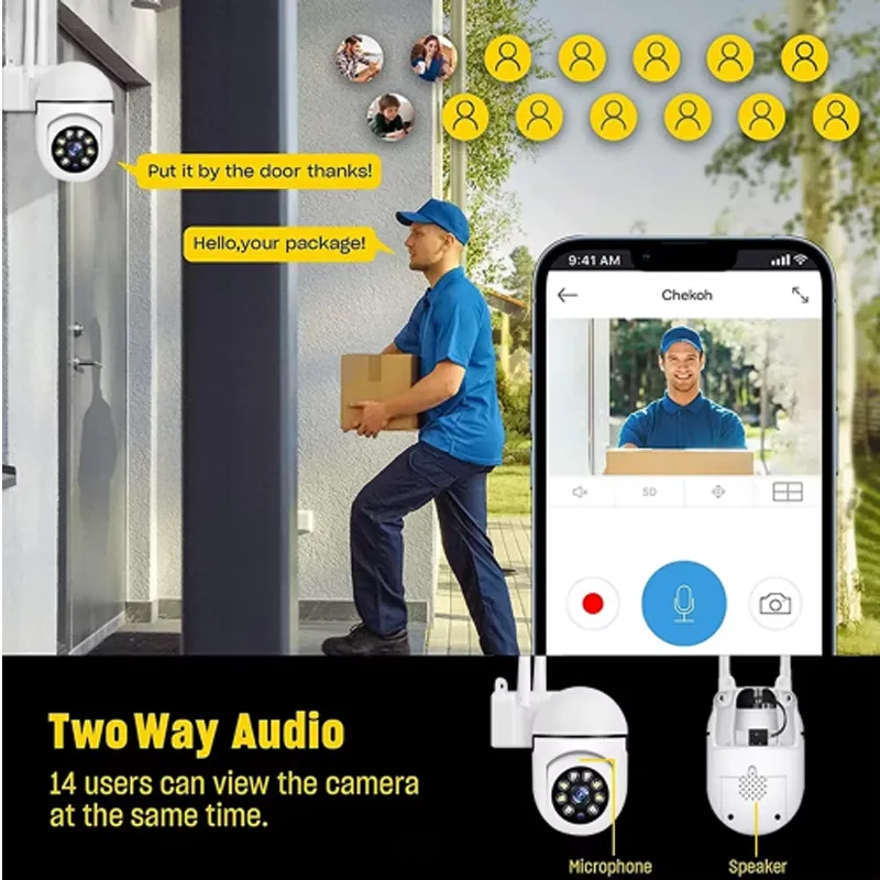 1080P WiFi Home Security CCTV Camera With Night Vision 2.4GHz 2.4G Surveillance Camera 1080P WiFi Home Security CCTV Camera With Night Vision 2.4GHz Indoor PTZ WiFi Camera view 3