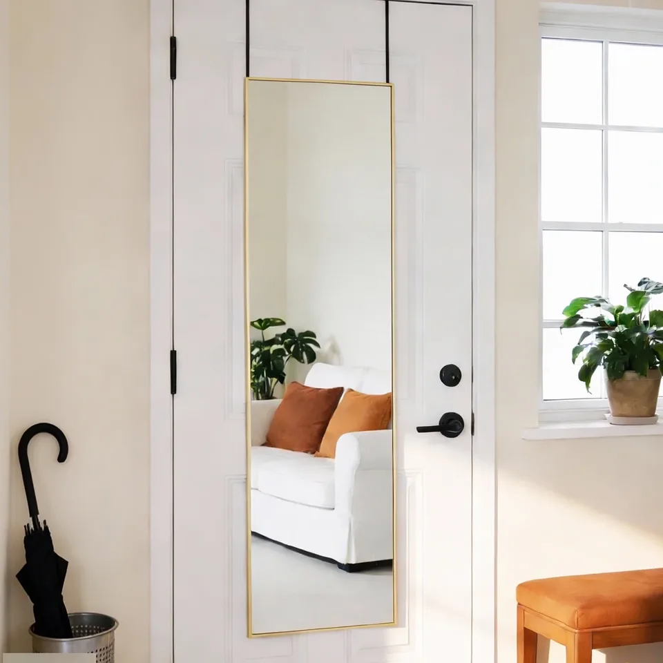 Floor-standing Wall-mounted Mirror, Aluminum Frame, High-definition Glass, Suitable For Bedrooms, Living Rooms And Entrances view 3