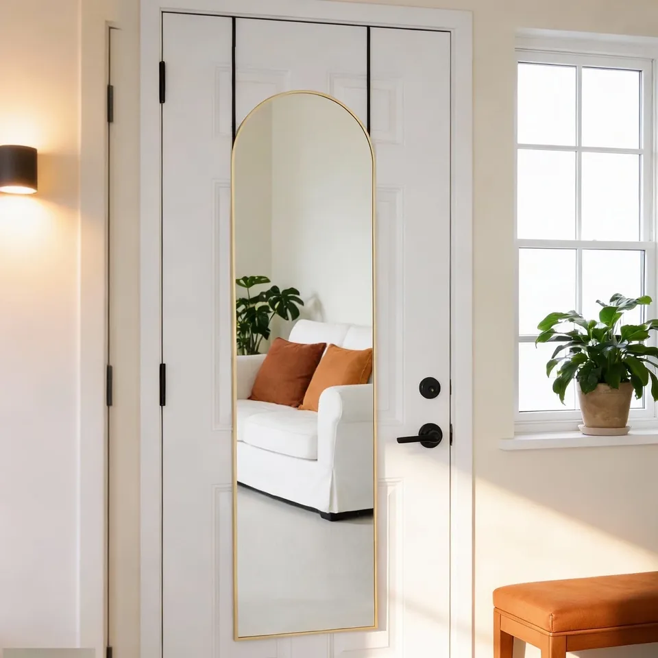 Floor-standing Wall-mounted Mirror, Aluminum Frame, High-definition Glass, Suitable For Bedrooms, Living Rooms And Entrances view 4