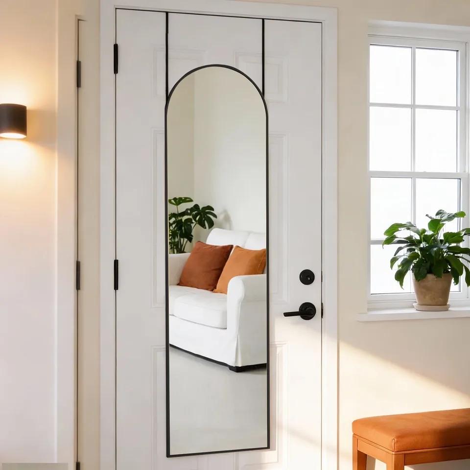 Floor-standing Wall-mounted Mirror, Aluminum Frame, High-definition Glass, Suitable For Bedrooms, Living Rooms And Entrances view 2
