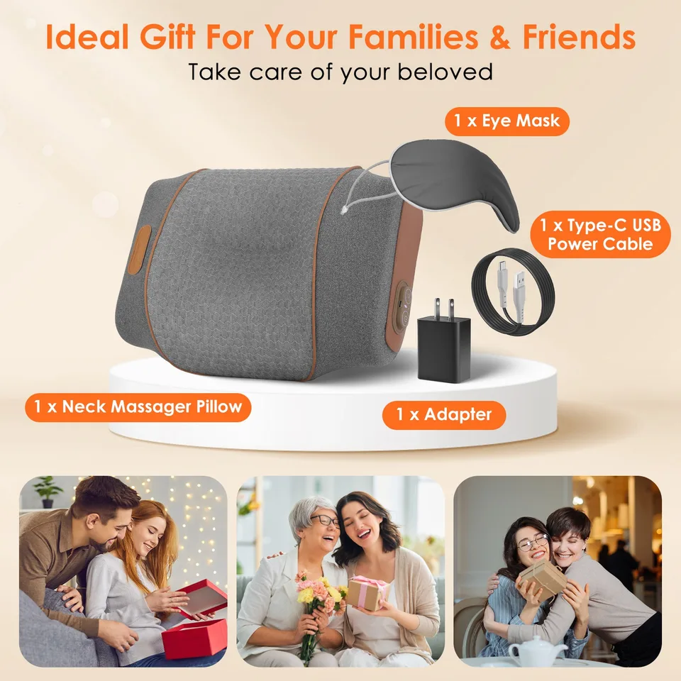 3-in-1 Neck Massager Pillow Ergonomic Massager With Heating Vibration Air Compression 30 Min Timer For Neck Back Shoulder Pain Relief view 3