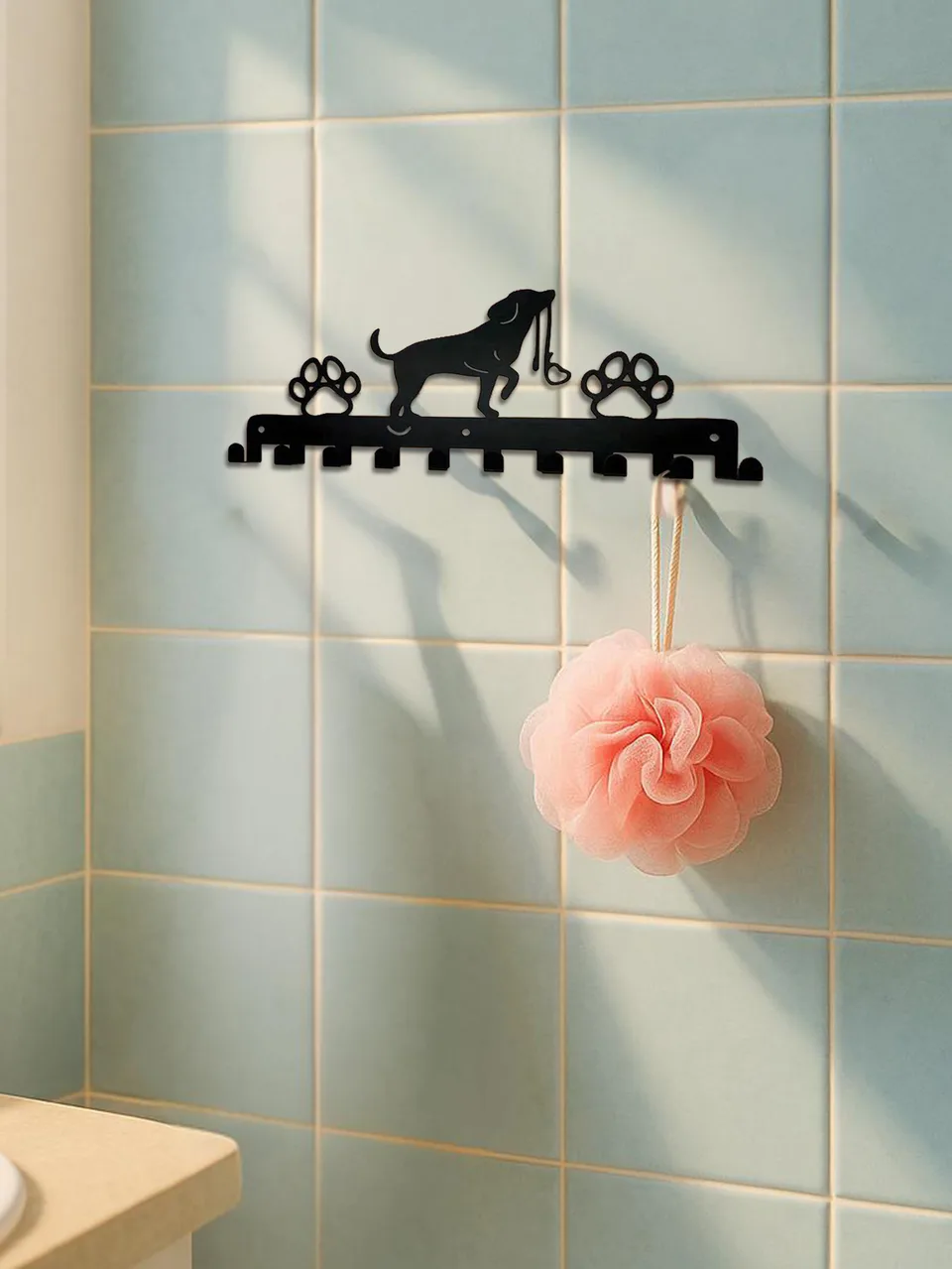 Rustic Entryway Organizer - Wall Mounted Key Holder & Leash Rack For Pet Owners view 3