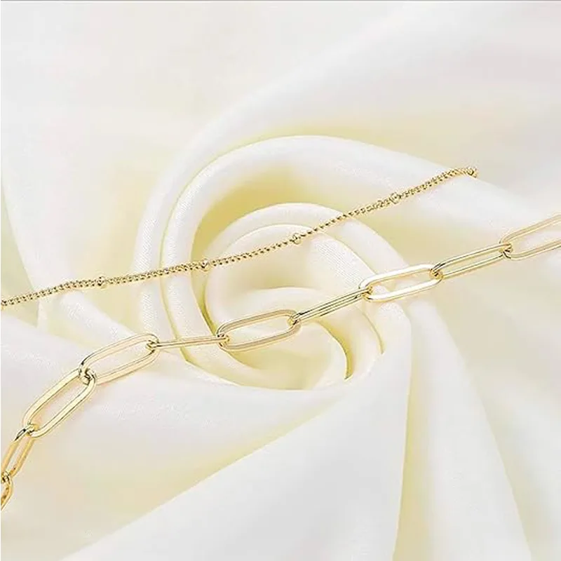 Dainty Gold Bracelets For Women, 14K Gold Filled Adjustable Layered Bracelet Cute Evil Eye Oval Chain Pearl Bar Turtle Gold Bracelets For Women Jewelry view 4