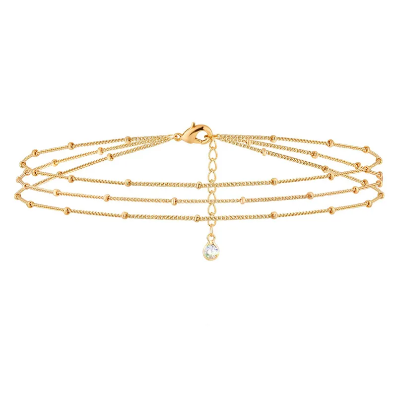 Dainty Gold Bracelets For Women, 14K Gold Filled Adjustable Layered Bracelet Cute Oval Chain  Bar Gold Bracelets For Women Jewelry