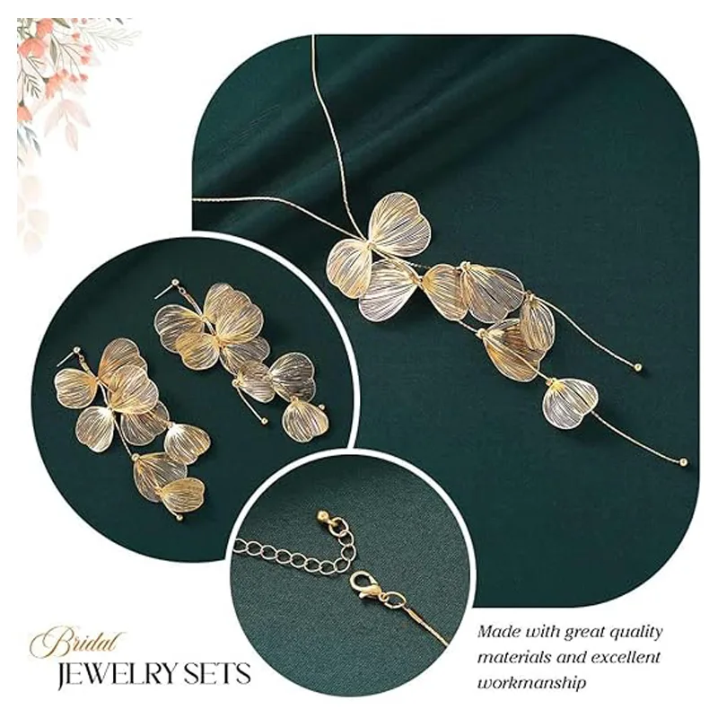 Gold Leaf Choker Necklace For Women,Trendy Boho Black Ginkgo Leaves Long Tassel Necklace, Aesthetic Beachy Party Jewelry Accessories Gifts view 11