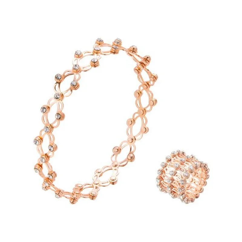 2in1 Stretching Can Foldable Ring, Adjustable Transforming Bracelet Ring Magic For Women And Men,Rose Gold Telescopic Ring,Silver Telescopic Ring view 4