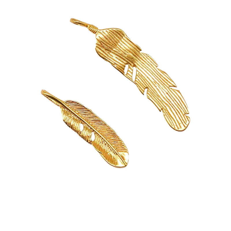 24k Gold Jewelry,Personalized Mother Daughter Feather Necklace view 2
