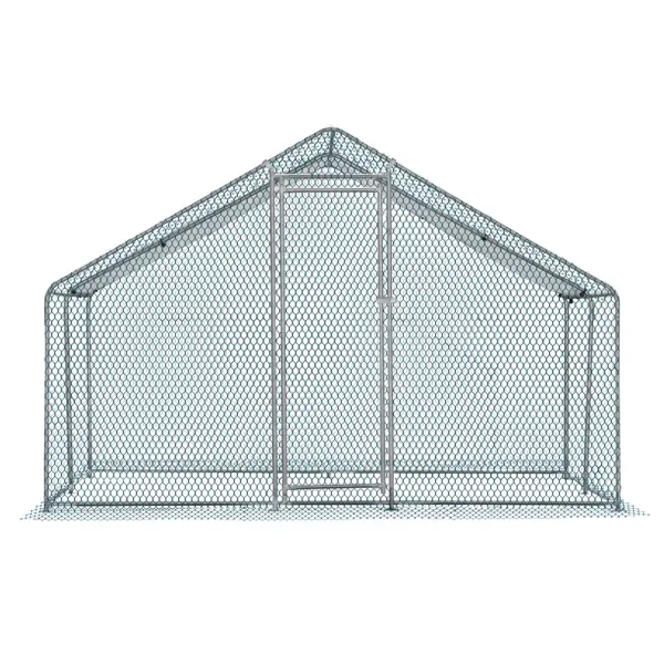 10 X 10 Ft Large Metal Chicken Coop, Walk-in Poultry Cage Chicken Hen Run House With Waterproof Cover, Rabbits Cats Dogs Farm Pen For