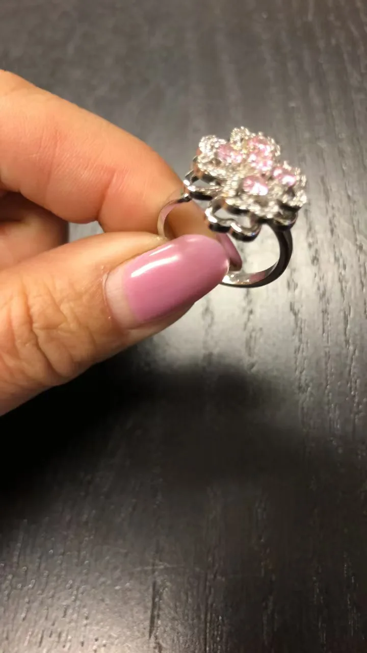 Golden Clover Rotate Rings For Women,Zircon Stainless Steel Open Adjustable Ring Golden Gift Jewelry view 2