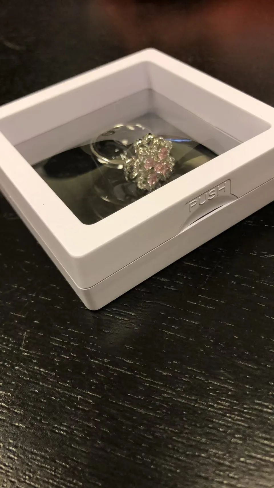 Rotate Rings For Women,Zircon Stainless Steel Open Adjustable Ring  Gift Jewelry view 2