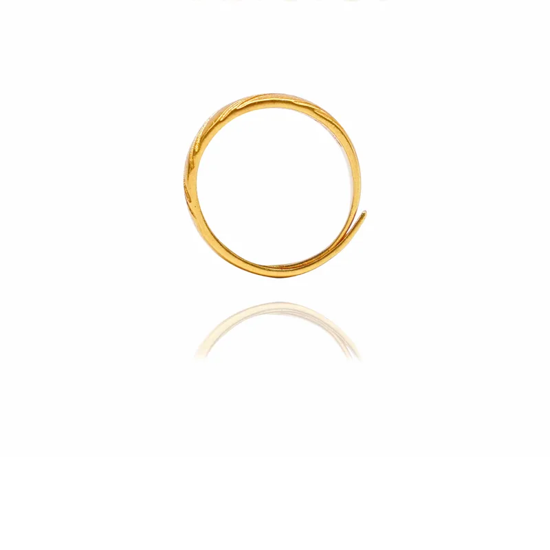 24k Gold Jewelry,Gold Dome Croissant Band Ring, Stackable Ring, Signet Ring, Women Jewelry Minimalist Chic Style view 4