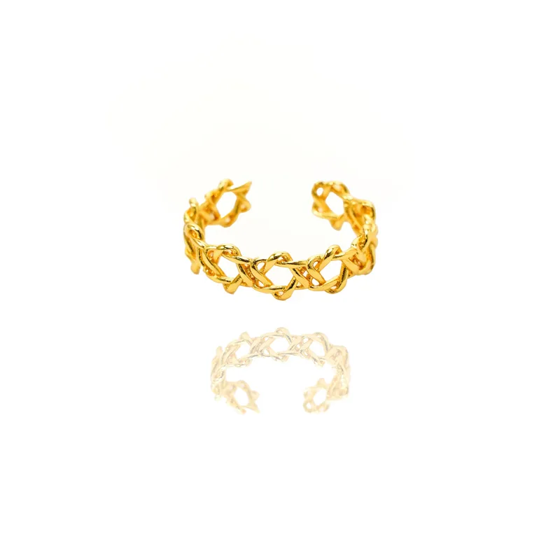 24k Gold Jewelry,Adjustable Ring Vintage Charm Jewelry,Fine Gold Celtic Knot Band Eternity Ring