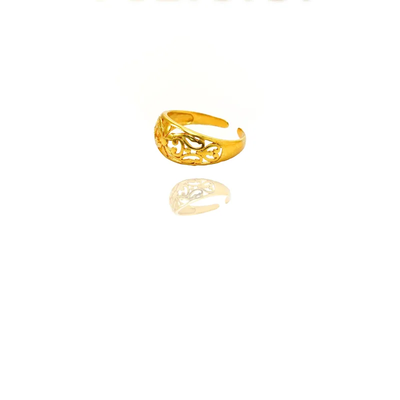 24k Gold Jewelry,Adjustable Flowers Ring Gold Sterling Jewelry For Women view 2