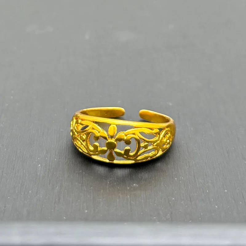 24k Gold Jewelry,Adjustable Flowers Ring Gold Sterling Jewelry For Women view 4