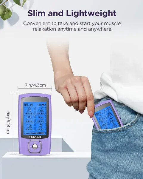 TENS Unit Muscle Stimulator, 24 Modes TENS EMS Machine For Pain Relief Therapy/Pain Management, Rechargeable Electronic Pulse Massager With view 3
