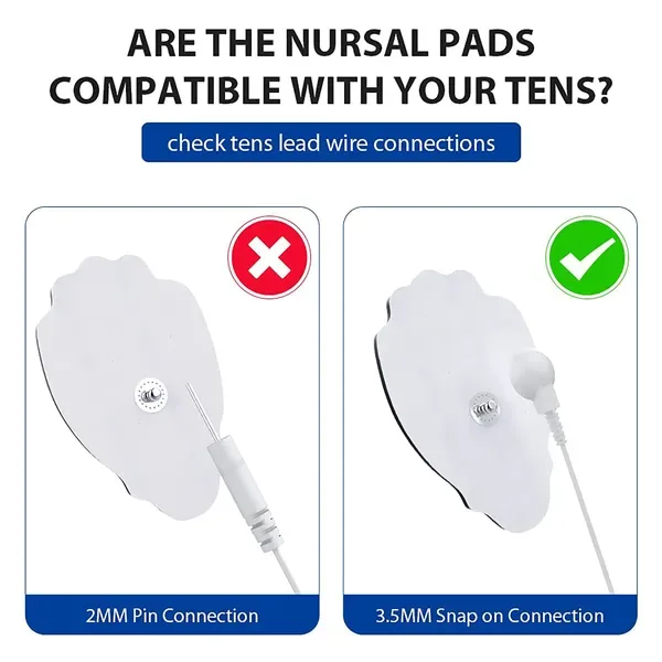 TENS/EMS Unit Replacement Pads NURSAL 20 Pack 3.5mm Snap Electrode Pads For Electrotherapy (Not Fit NURSAL Blue Tens) Reuse More Than 30 view 4